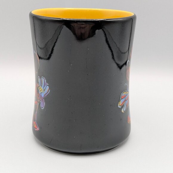 Disney Store Black Minnie Mouse Psychedelic Mug - Yellow Interior, 4.5" Tall - Picture 4 of 6